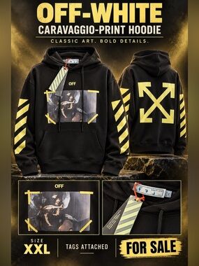 Off-White Caravaggio-Print Hoodie, featuring a classic painting graphic🔥New! XXL